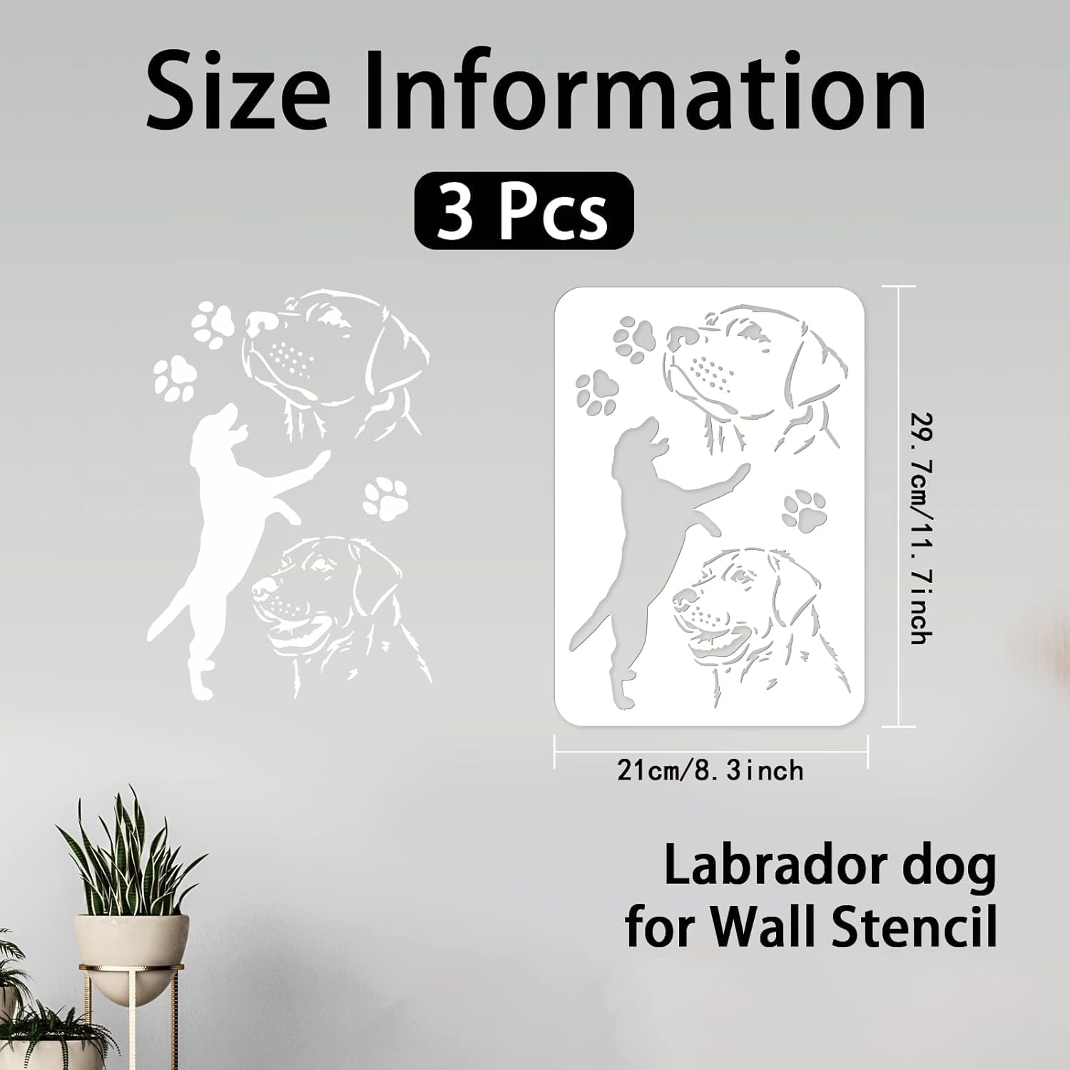 pet dog wall stencil DIY decor