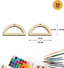 Cliths 36 Pcs Semi Circle Wood Earring Blanks Unfinished MDF Jewelry Making Kit for DIY Crafts