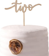 American Elm Two Wild Cake Topper Jungle Safari 2nd Birthday Decor Wild 2nd Birthday Party Supplies MDF for Boys Girls