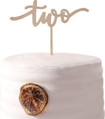 American Elm Two Wild Cake Topper Jungle Safari 2nd Birthday Decor Wild 2nd Birthday Party Supplies MDF for Boys Girls