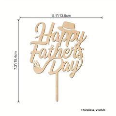wooden fathers day cake topper