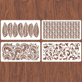 floral fern wall stencils reusable set