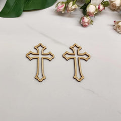 Cliths Pack of 20 Wooden Cross Cake Toppers MDF Christian Cross Craft Shapes Cross Decor