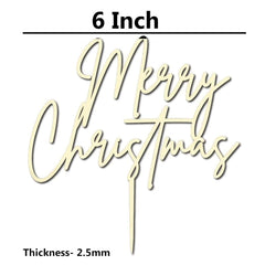 Cliths Rustic "Merry Christmas" Cake Topper Wooden Holiday Decor for Girls' Birthdays, Xmas Parties & Winter Weddings