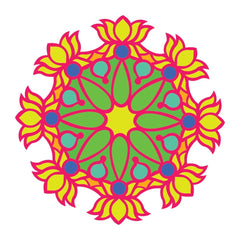 American Elm Lotus Floral MDF Rangoli Diwali Decor Mandala Design Wooden Supplies Festival Decor