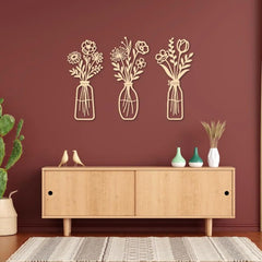 wooden planter wall hanging decor set