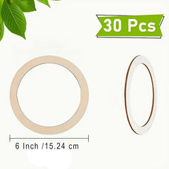 Cliths 30 Pcs Wooden Ring Cutouts Round Shape Pine MDF Base for DIY Crafts