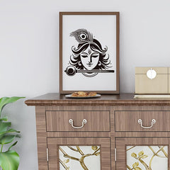 American Elm Krishna Face Stencil for Wall Painting, Lord Krishna Mandala, Reusable Stencil for Wood DIY Home Decor Craft Art