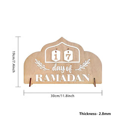 Cliths Ramadan Countdown Calendar Wooden Islamic Advent Calendar Table Decor Eid Celebration Gift