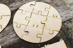 Cliths Pack of 9 Wooden Puzzle Blanks Puzzles Square, Heart & Hexagon Shapes for Painting Crafts