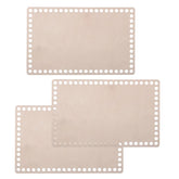 Cliths 3 Pcs Rectangle Wooden Basket Base MDF Crochet Bag Bottom for DIY Knitting, Weaving & Craft Blank Craft Pads