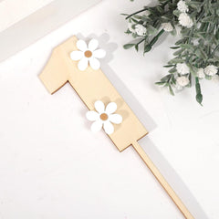 American Elm Wooden Daisy Cake Topper MDF Cake Decor for 1st Birthday Theme First Anniversary Single Layer