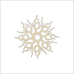 Decorative sun design on a white background