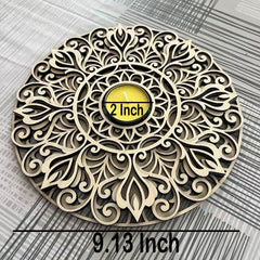 Cliths 3 Layer Mandala Tealight Candle Holder MDF Diwali Decor Festive Centerpiece for Home Table Decor