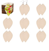 American Elm 100 Pcs Unfinished Wooden Earring Blanks Kit Leaf Shape DIY Craft Pendants MDF for Jewelry Making
