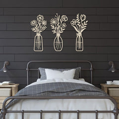 wooden planter wall hanging decor set