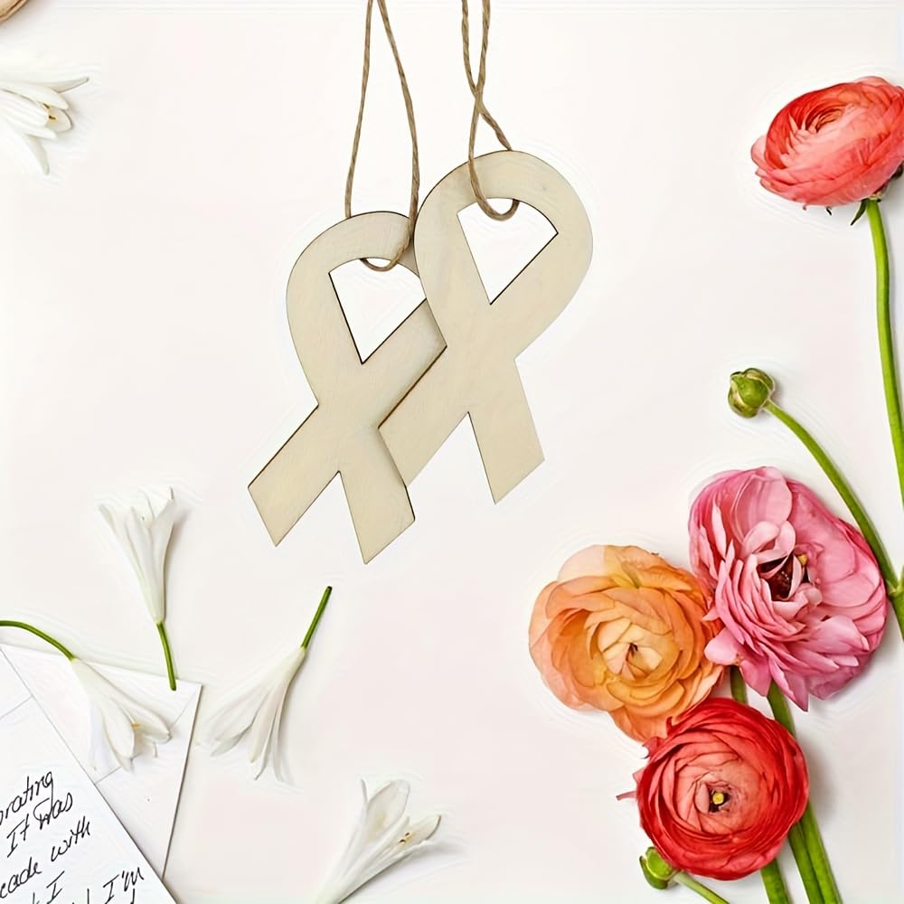 cancer awareness wooden ribbons