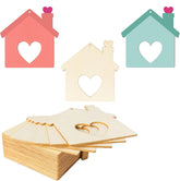 house shape wooden craft tags