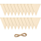 Beige triangle flags with a string on a white background