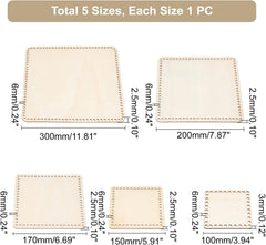 Cliths 5 Pcs Square Wooden Bag Bottoms Knitting Bag Shapers in 5 Sizes with Holes for Crochet DIY Basket Weaving Yarn Craft