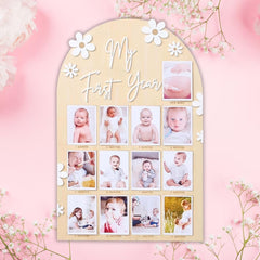 baby milestone photo board wood