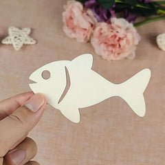 Cliths Wooden Fish Shape Cutouts Craft Base for Painting DIY Ocean Theme