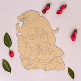 American Elm 1Pcs Kanha with Cow MDF Cutout Unfinished Wooden Krishna Shape for Clay Art Painting Janmashtami Decoration Festival Crafts Hindu Wall Art Temple Theme DIY Activities