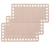 Cliths 3 Pcs Rectangle Wooden Basket Base MDF Crochet Bag Bottom for DIY Knitting, Weaving Craft Blanks