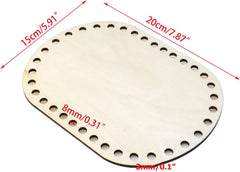 Cliths 4 Pcs Oval Wooden Basket Bottom Shapers DIY Craft Bases for Knitting Crochet Bags Basket Weaving Blank Hollow Design