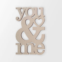 Cliths 'You & Me' Wood Cutout MDF Sign for Couple Decor & Wedding Gifts 2.7mm Thick