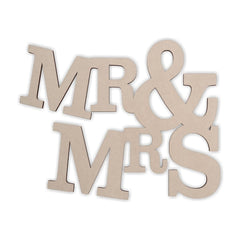 Cliths Mr & Mrs Wood Cutout MDF Wedding Sign for Couple Decor & Gifts 2.7mm Thick