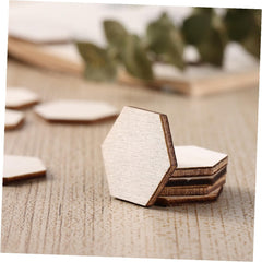 wooden hexagon cutouts