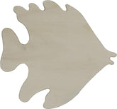 Wooden fish-shaped cutout on a white background