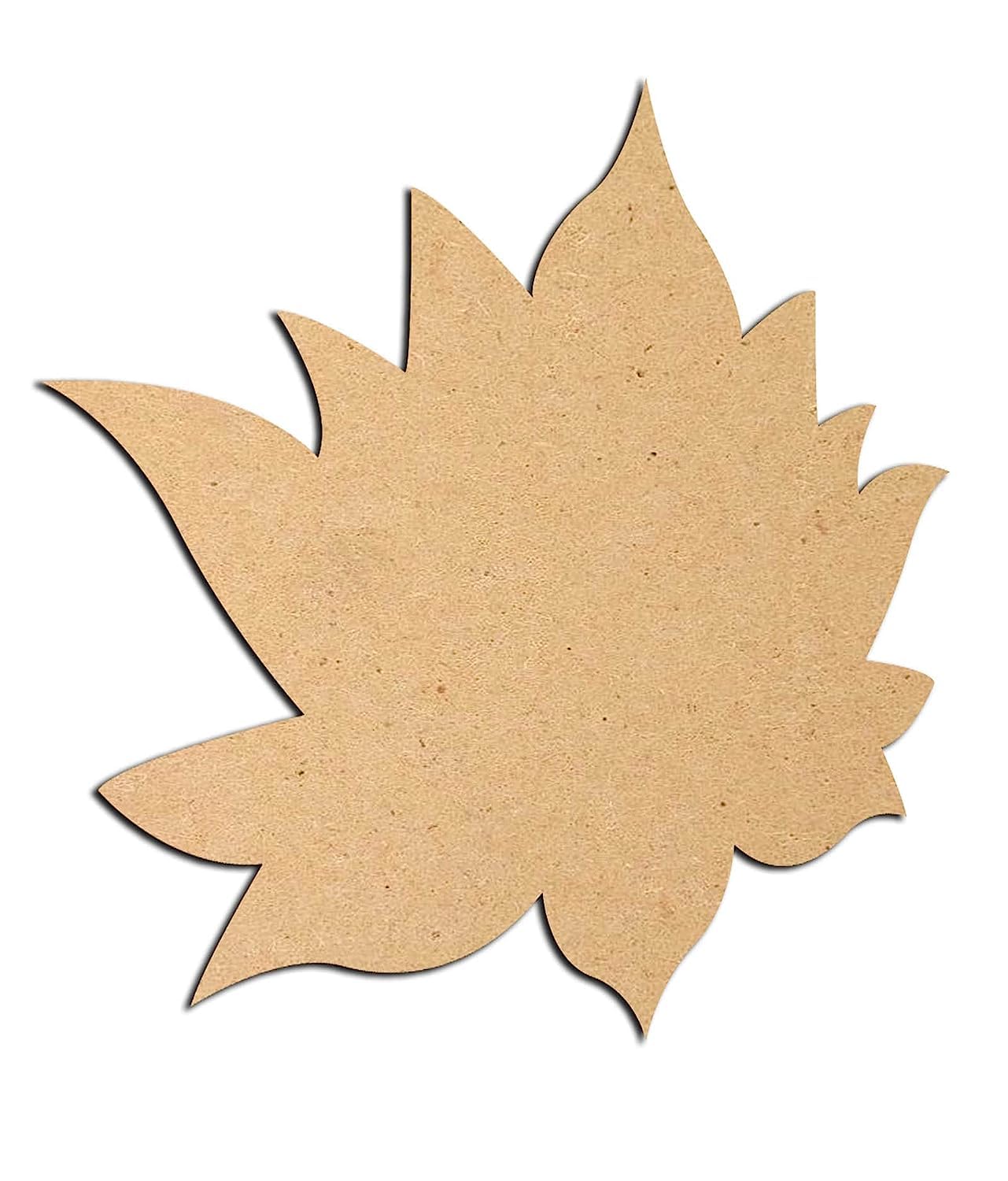 Brown paper leaf shape on a white background