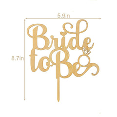 Cliths Wooden Bride Cake Topper Elegant Bridal Shower Cake Decor, Wedding, MDF "Bride" Sign for Wedding Parties