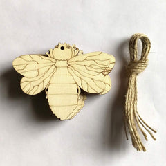 Cliths 25 Pcs Bee Wood Cutouts DIY Craft Shapes for Spring Decor, Unfinished MDF Wood Discs for Party Ornaments