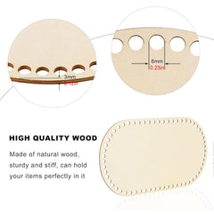 American Elm 5 Piece Oval Basket Bottom Set Wooden MDF Bases for DIY Crochet Bags & Storage Weaving Supplies