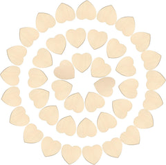 Collection of wooden heart shapes on a white background