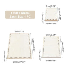 American Elm 3 Piece Rectangle Basket Bottom Set Wooden MDF Bases for Crochet & Knitting Bags