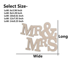 Cliths Mr & Mrs Wood Cutout MDF Wedding Sign for Couple Decor & Gifts 2.7mm Thick