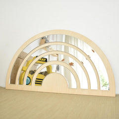 American Elm Rainbow Mirror Shatterproof Wooden Mirror for Nursery & Kids Room Decor Pine MDF Rainbow Wall Art with Safe Acrylic Reflection