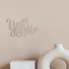 Cliths 'You & Me' Wooden Cutout MDF Unfinished Word Sign for Wedding DIY Couple Gifts & Wall Art 2.7mm Thick