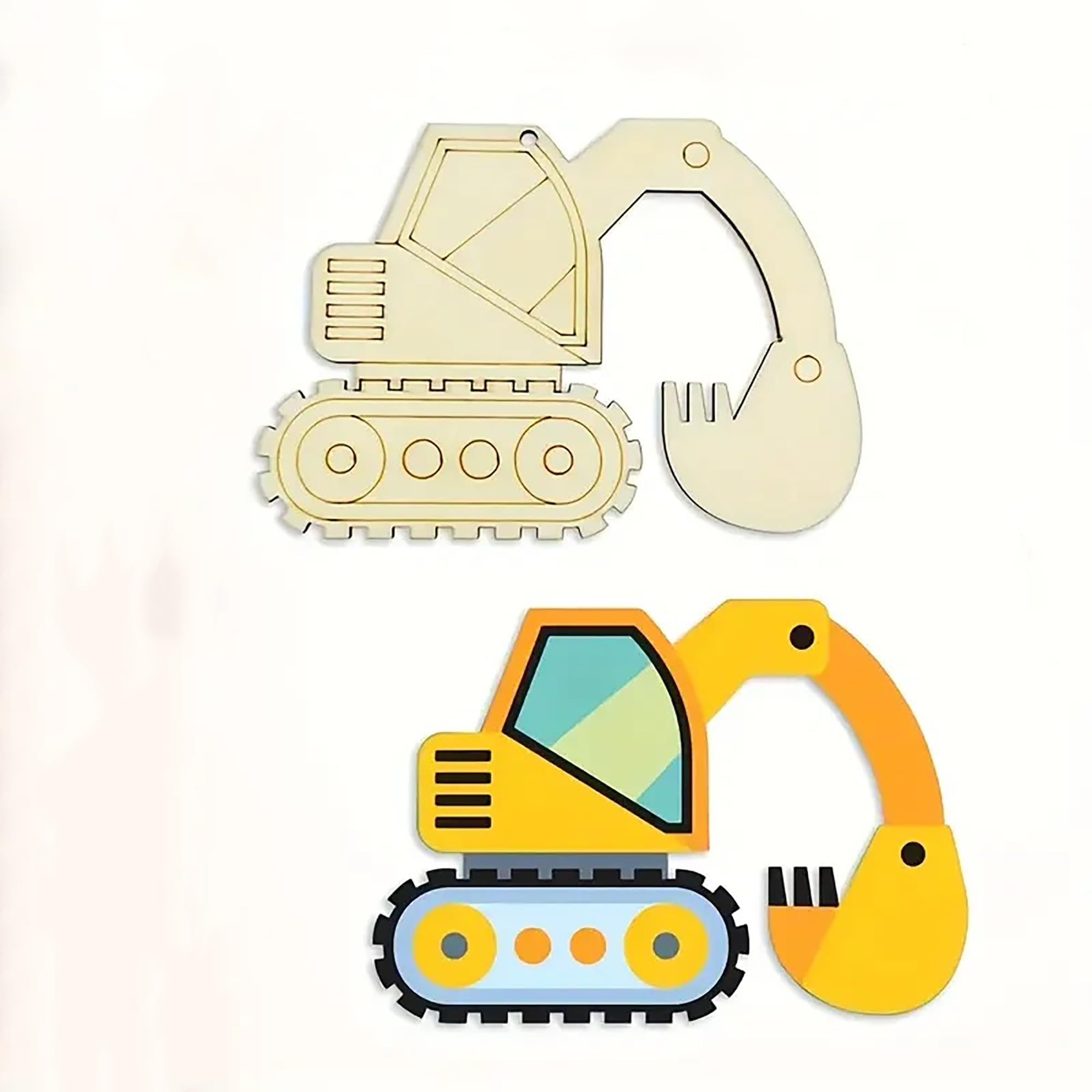 Paintable wooden construction models for creative projects