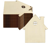 Set of wooden birdhouse shapes on a white background