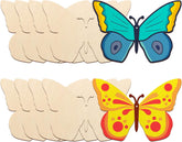 American Elm 10 Pcs Unfinished Wood Butterfly Ornaments DIY Craft Kit Round Discs for Hanging Decor