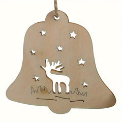 wooden christmas bell ornaments
