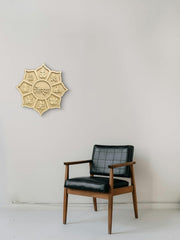 American Elm 1Pcs 2 Layer Ashtavinayak Ganpati Mandala Wall Art Pine MDF Hindu Festival Decor Unfinished Wooden Mandala Art (12 inch)