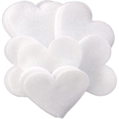 American Elm 45-Pack Stiff Felt Hearts White Heart Cutouts for Valentine's Crafts, Wedding Decor & DIY Projects Good Crafting Felt
