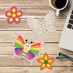 diy butterfly and flower wood shapes