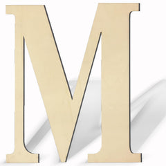 Beige letter 'M' on a white background